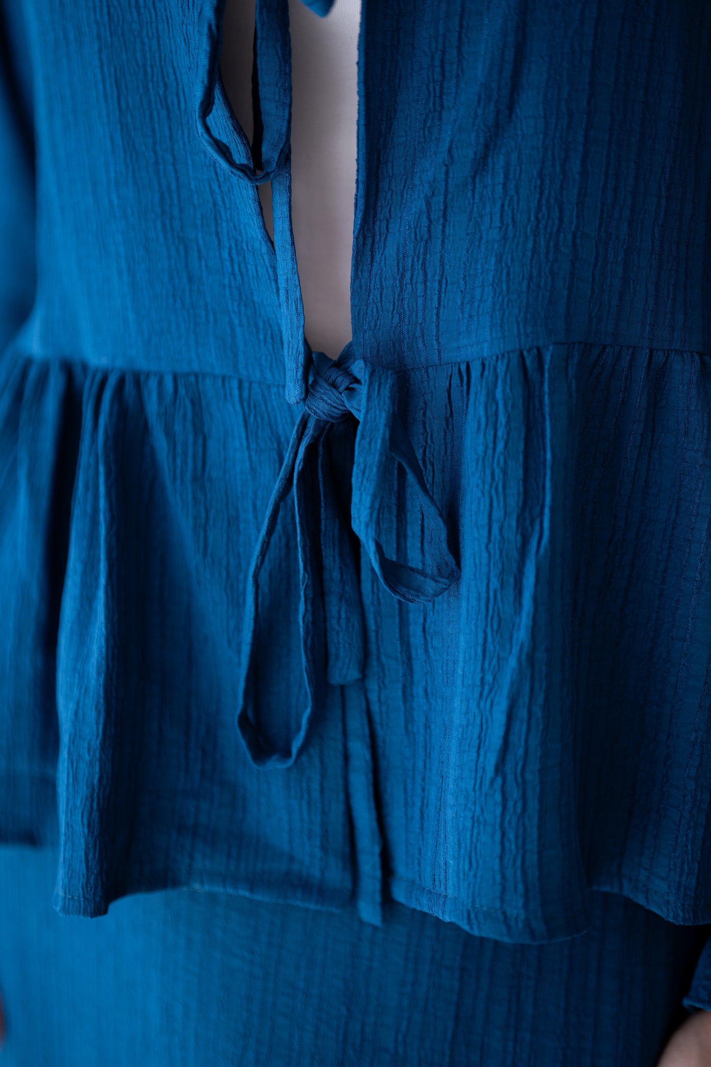 Soft Crinkle Blouse Code 403 Blue Petrol
