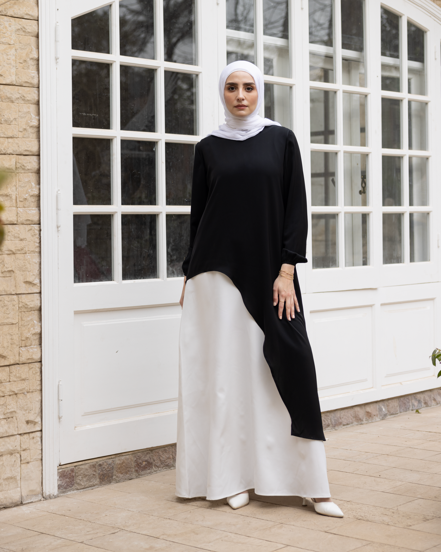 Long Silk Blouse code 82 Black