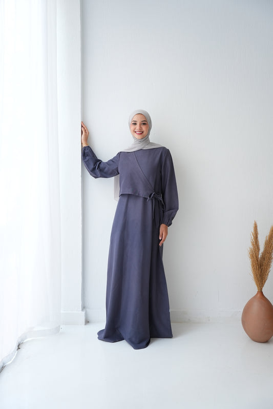 Soft Suede Wrap Dress Code fw400 Grey