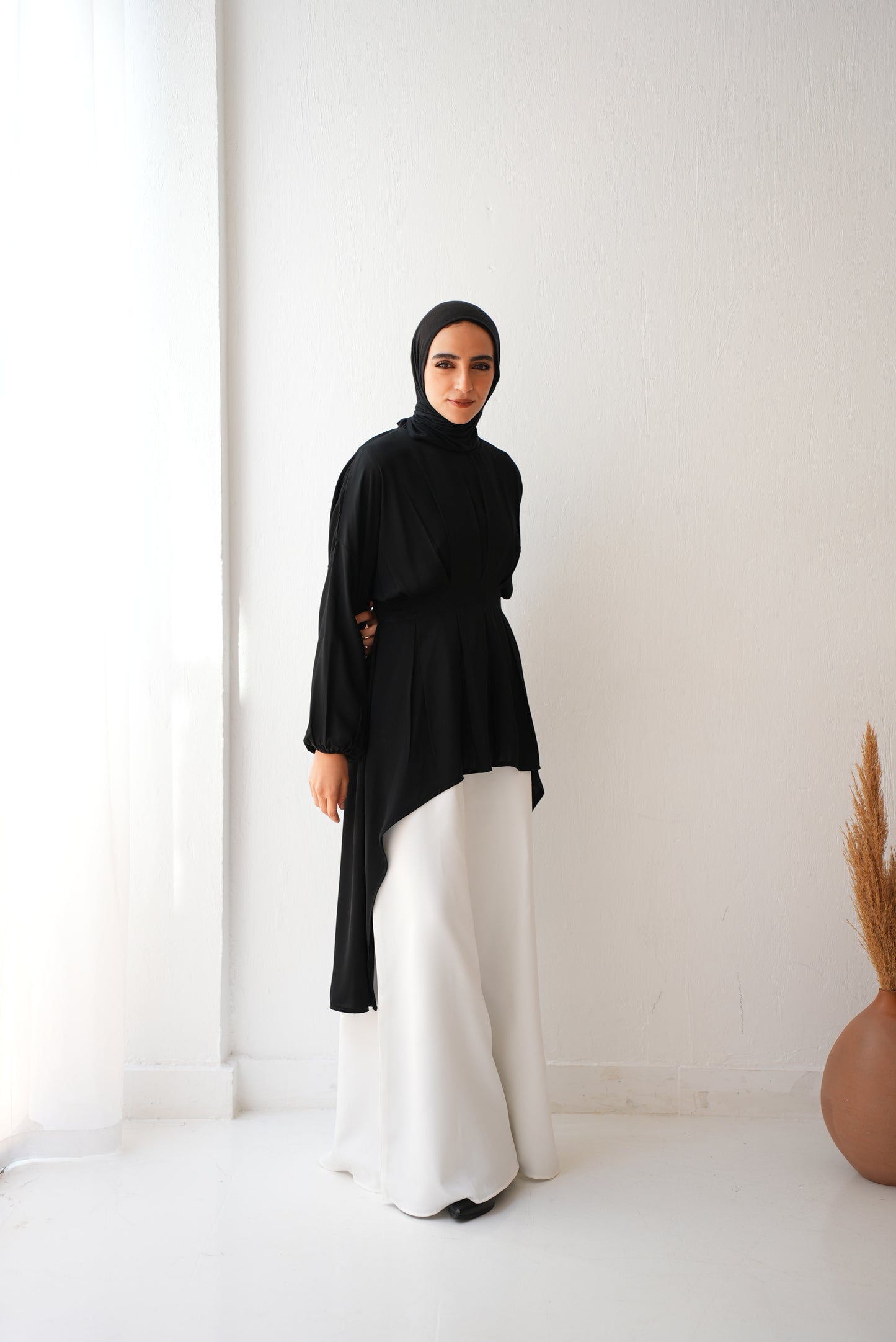 Feminine Silk Blouse Code 407 Black