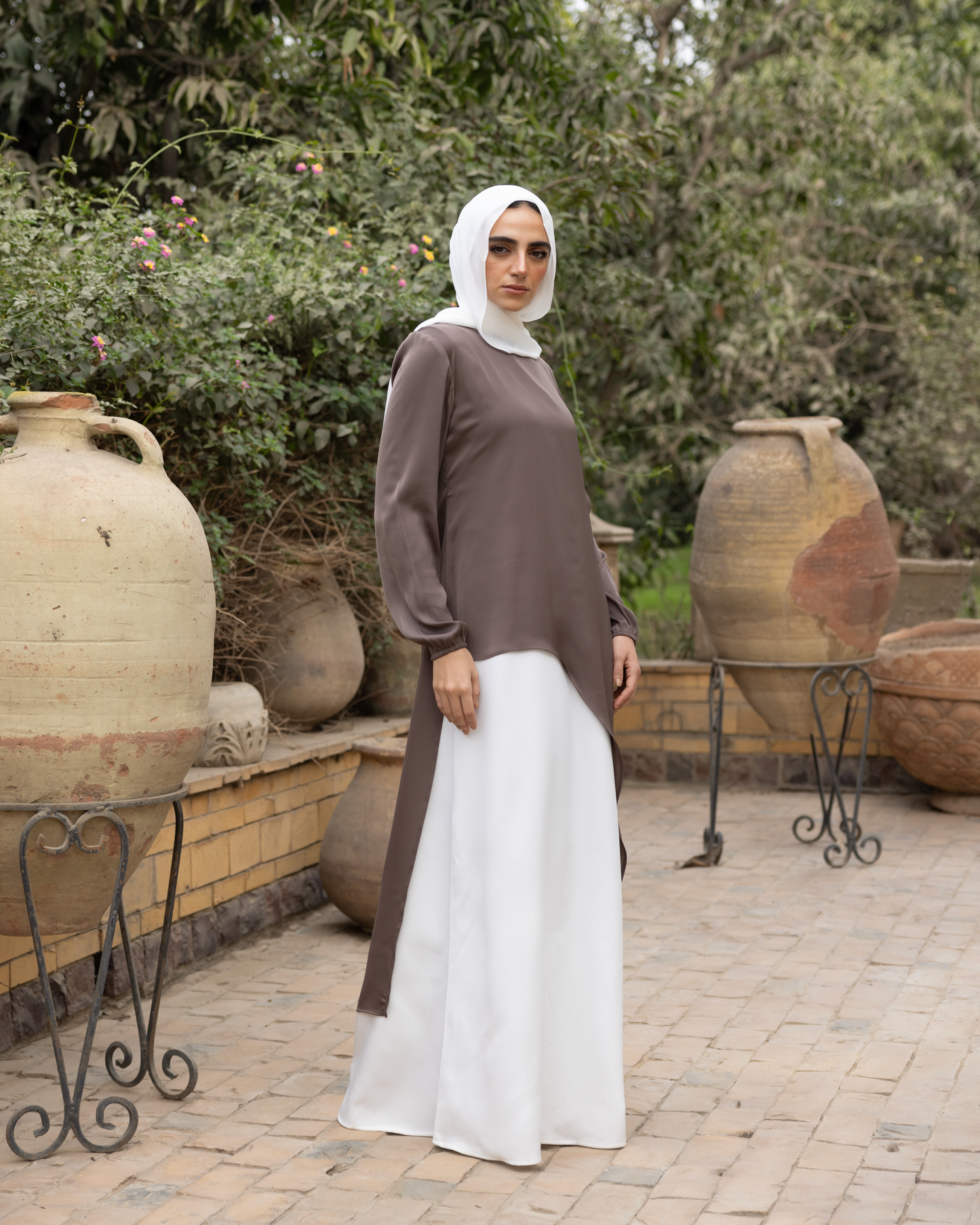 Silk long Blouse Code 82 cafe