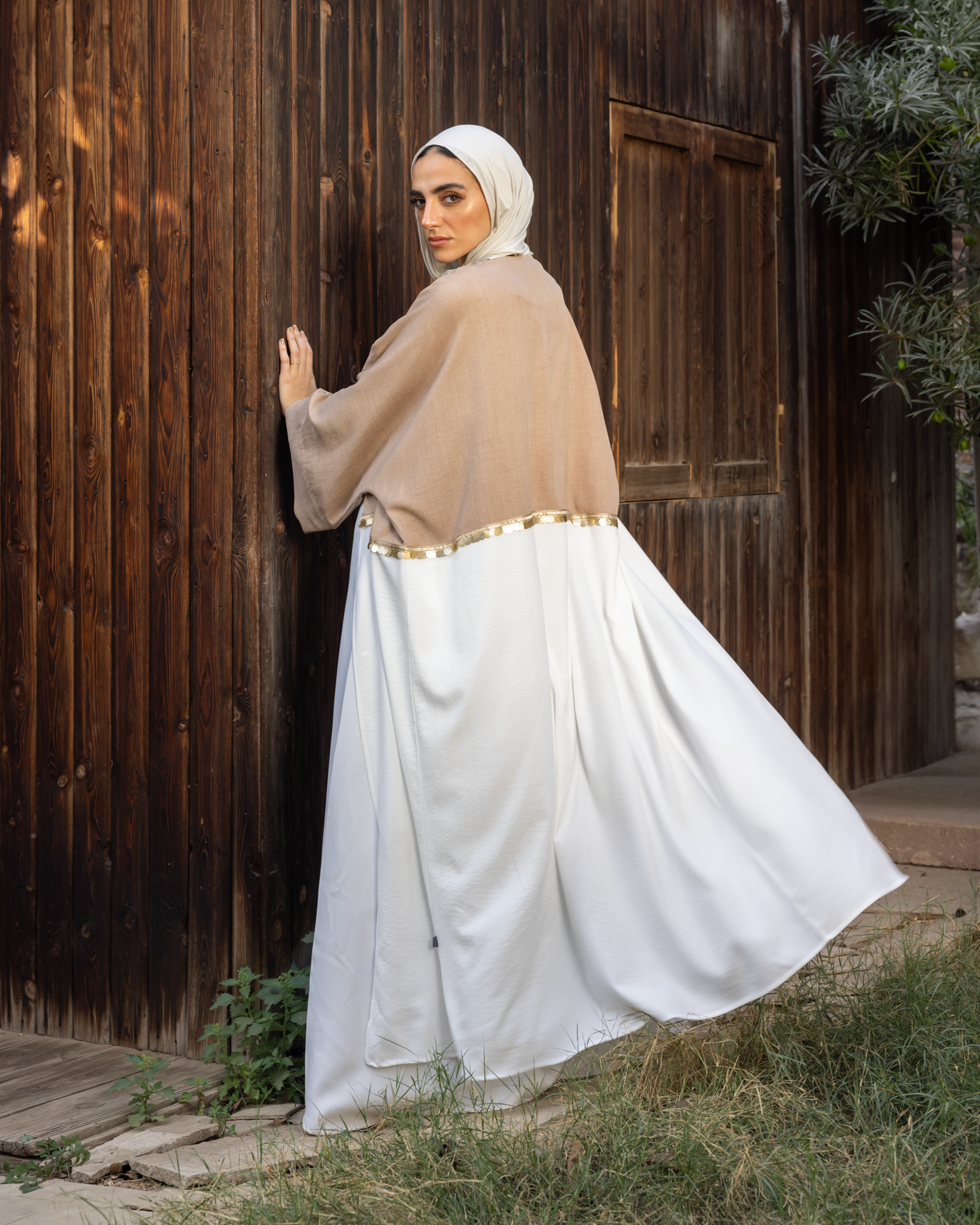 Linen Kaftan, adorned with exquisite embroidery. Code 110