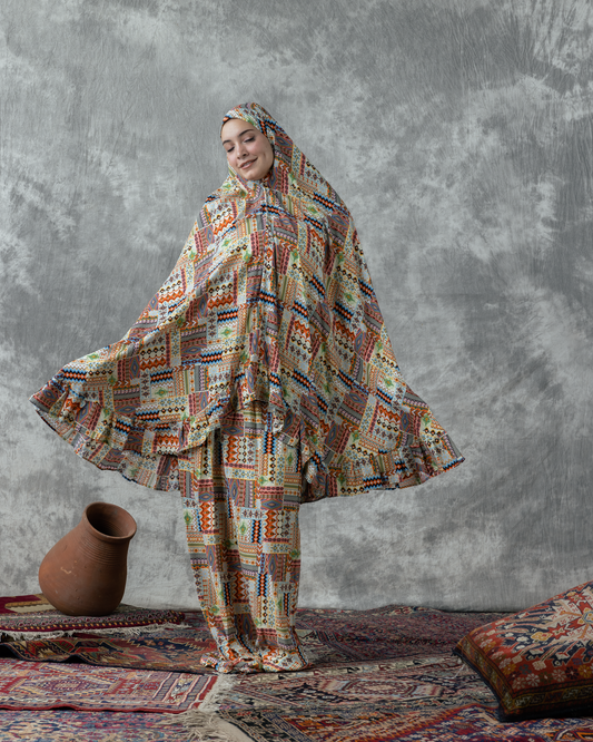Cotton Viscose Colourful Prayer Wear set Code 111
