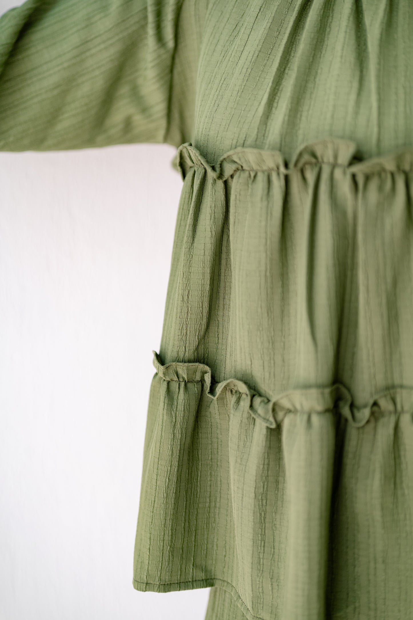 Soft Crinkle ruffled Blouse Code 402 Olive