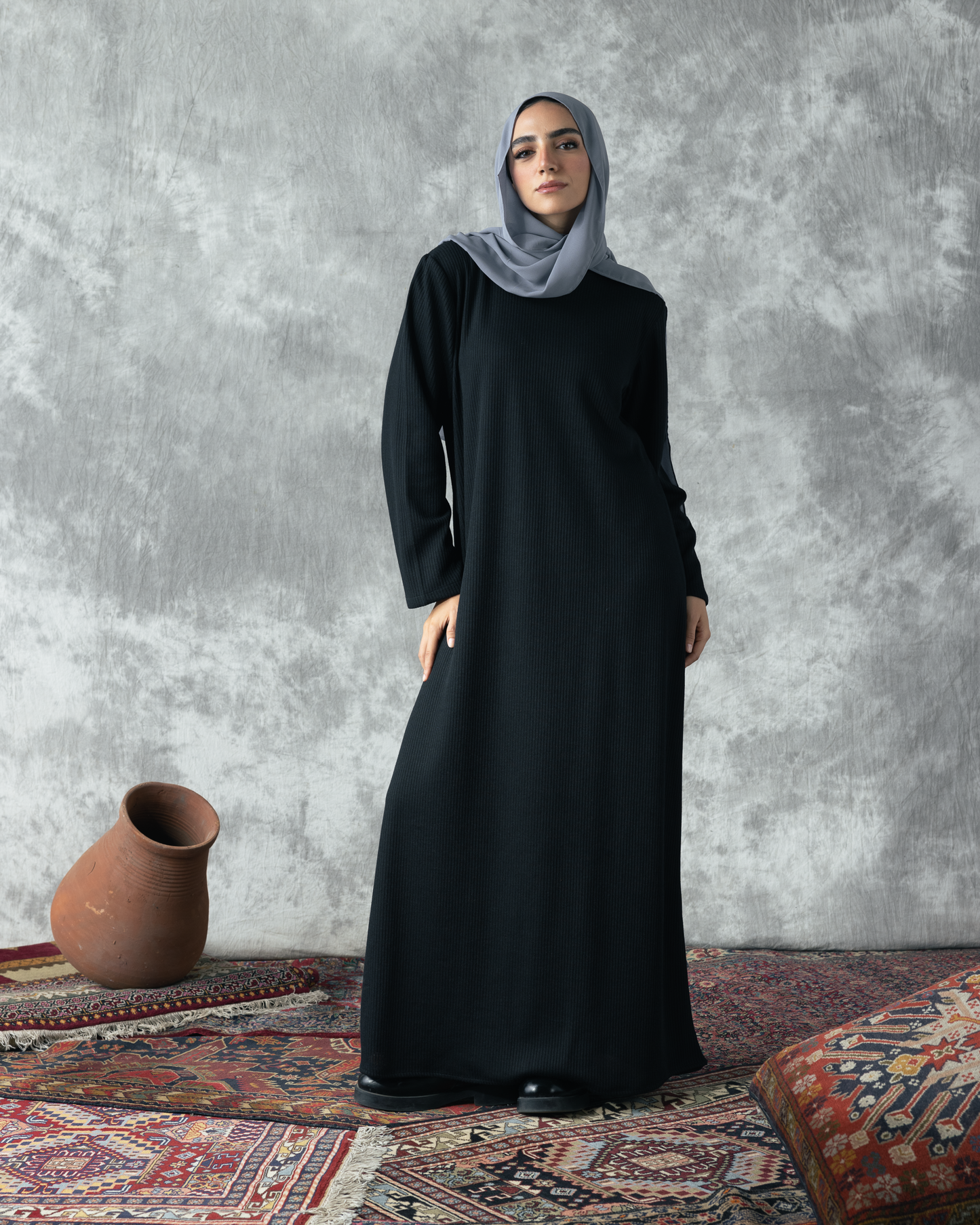 Wool Rib basic dress Code FW 66 Black