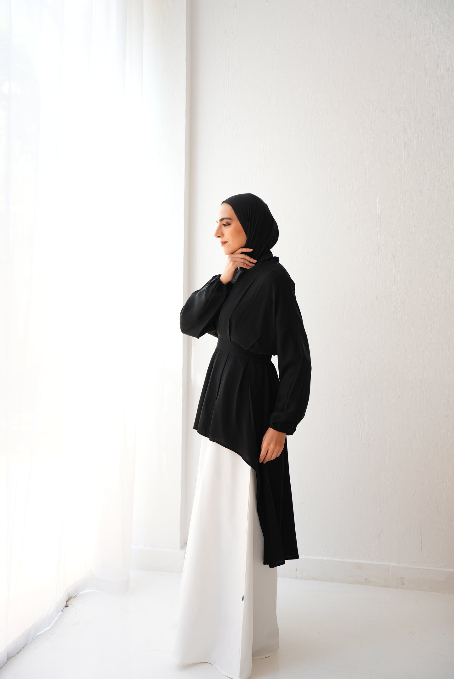 Feminine Silk Blouse Code 407 Black