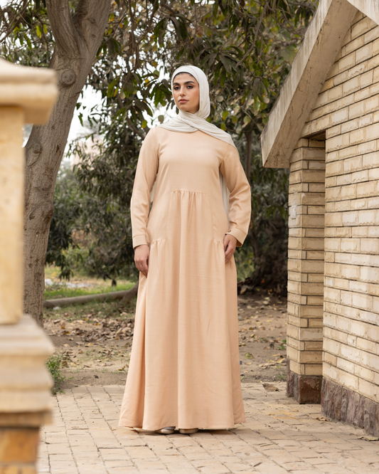 Linen Dress with pockets Code 301 light beige