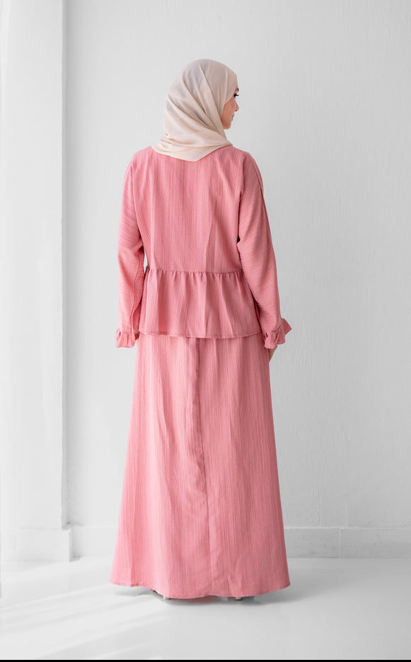Soft Crinkle Basic Skirt Code 119 Dusty Rose