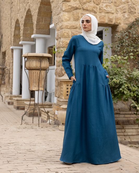Linen dress with Pockets Code 301 blue