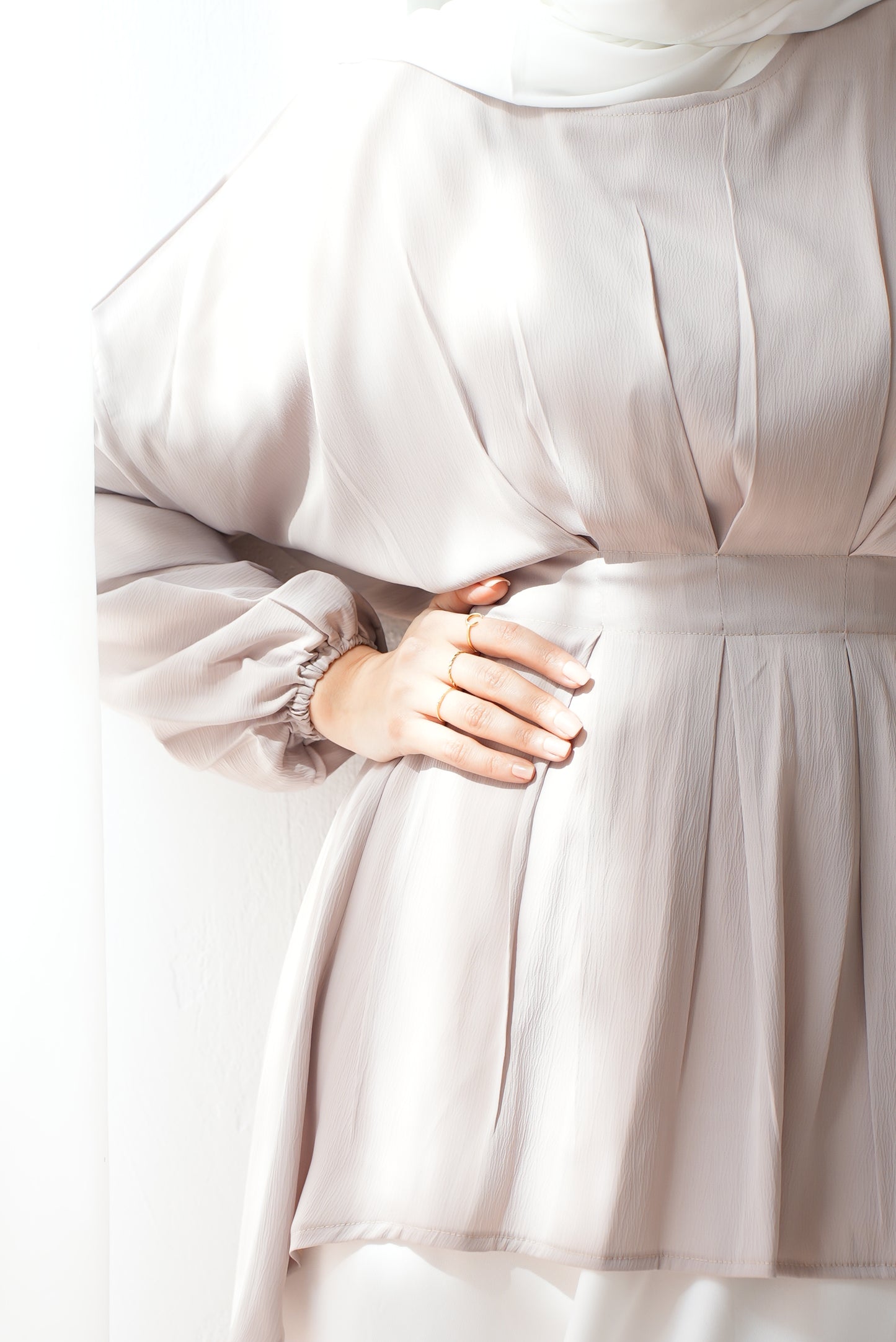 Feminine Silk Blouse Code 407 light beige