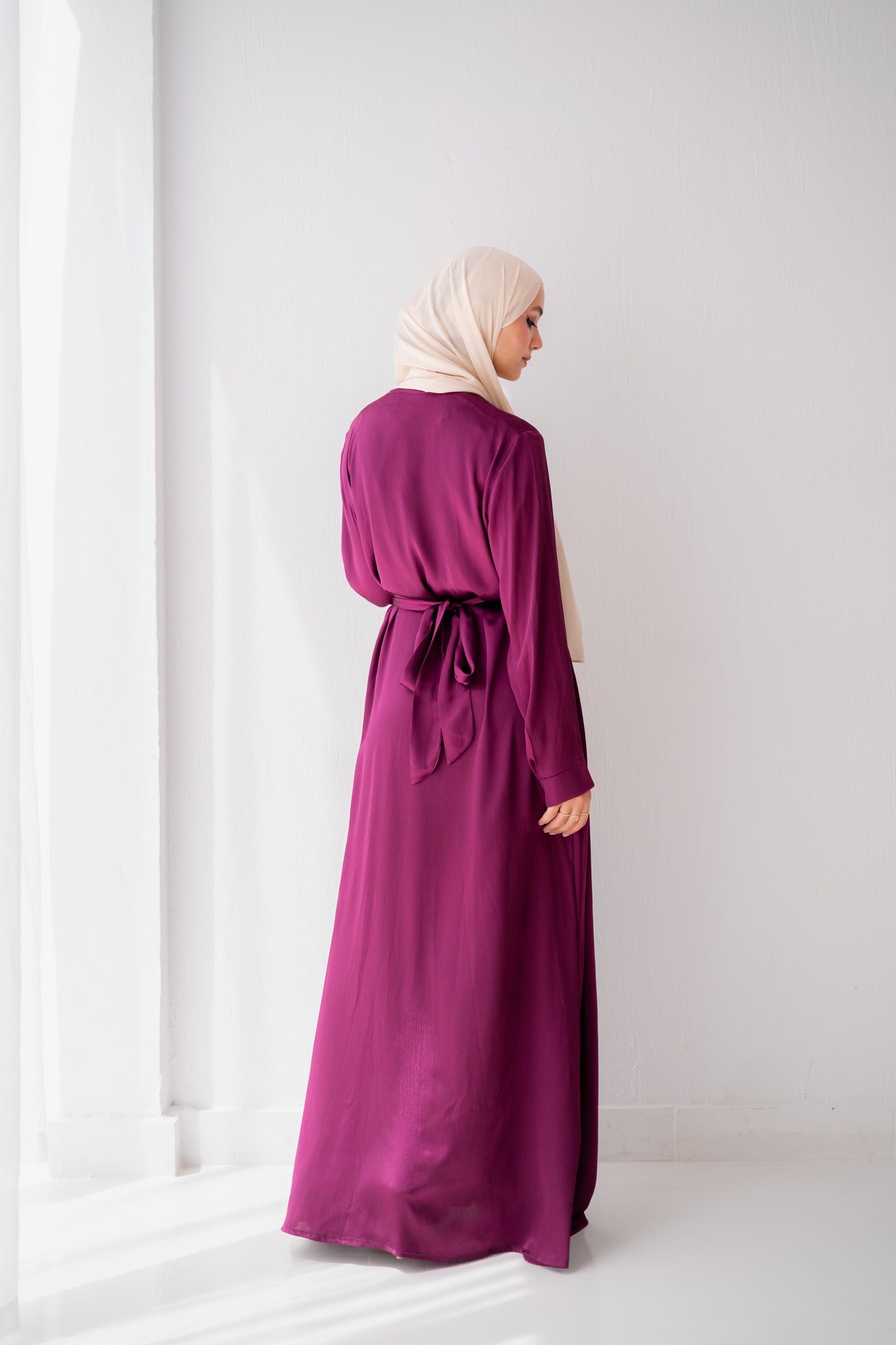 Silk dress with attached belt code 307