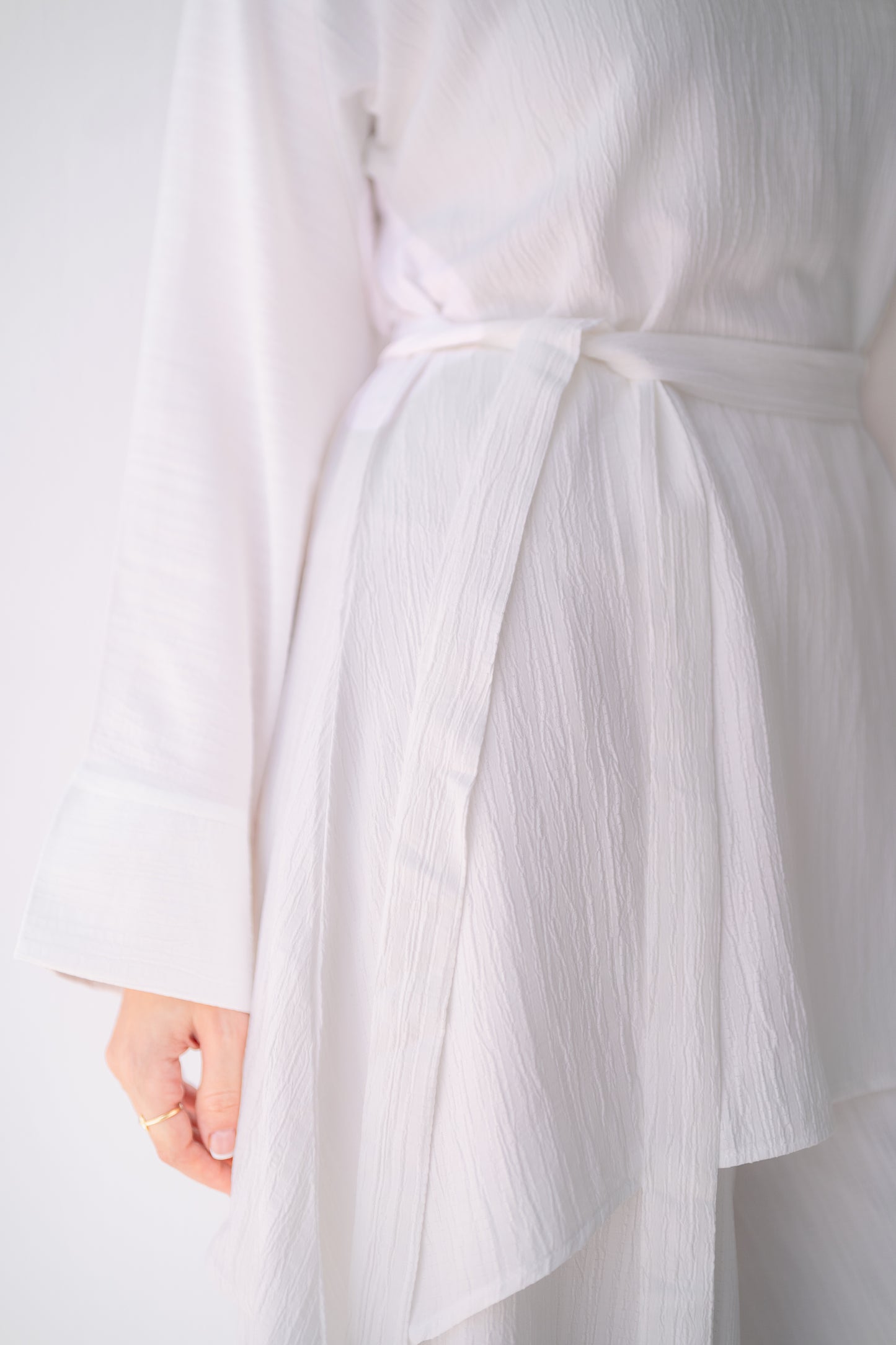 Crinkle Asymmetric long Blouse code 10C
