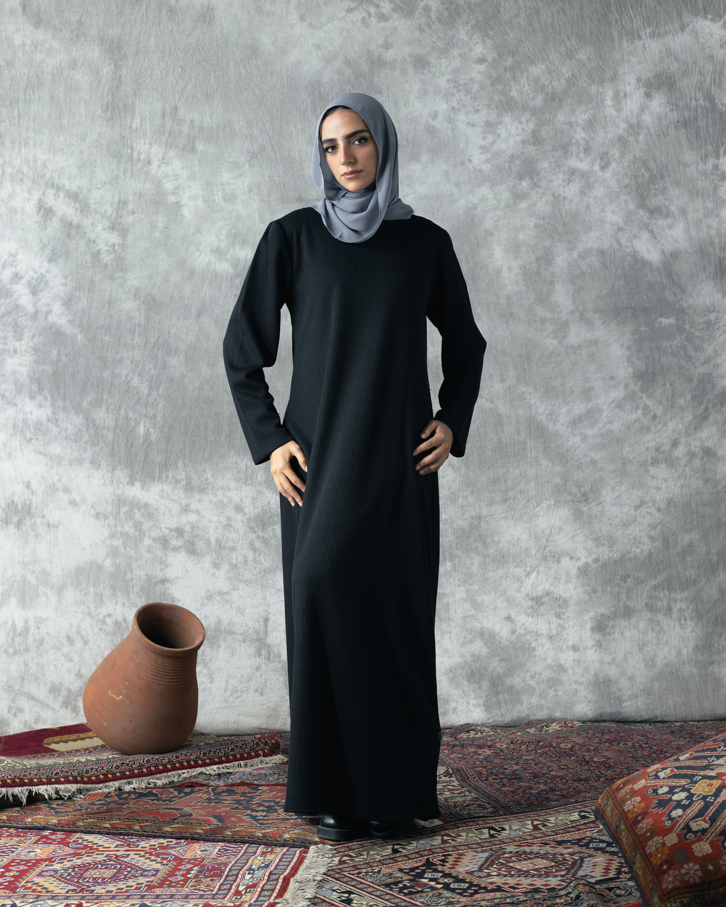 Wool Rib basic dress Code FW 66 Black