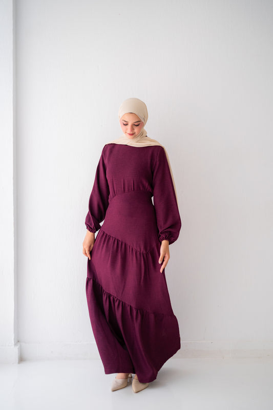 Linen Dress Code 401 burgundy