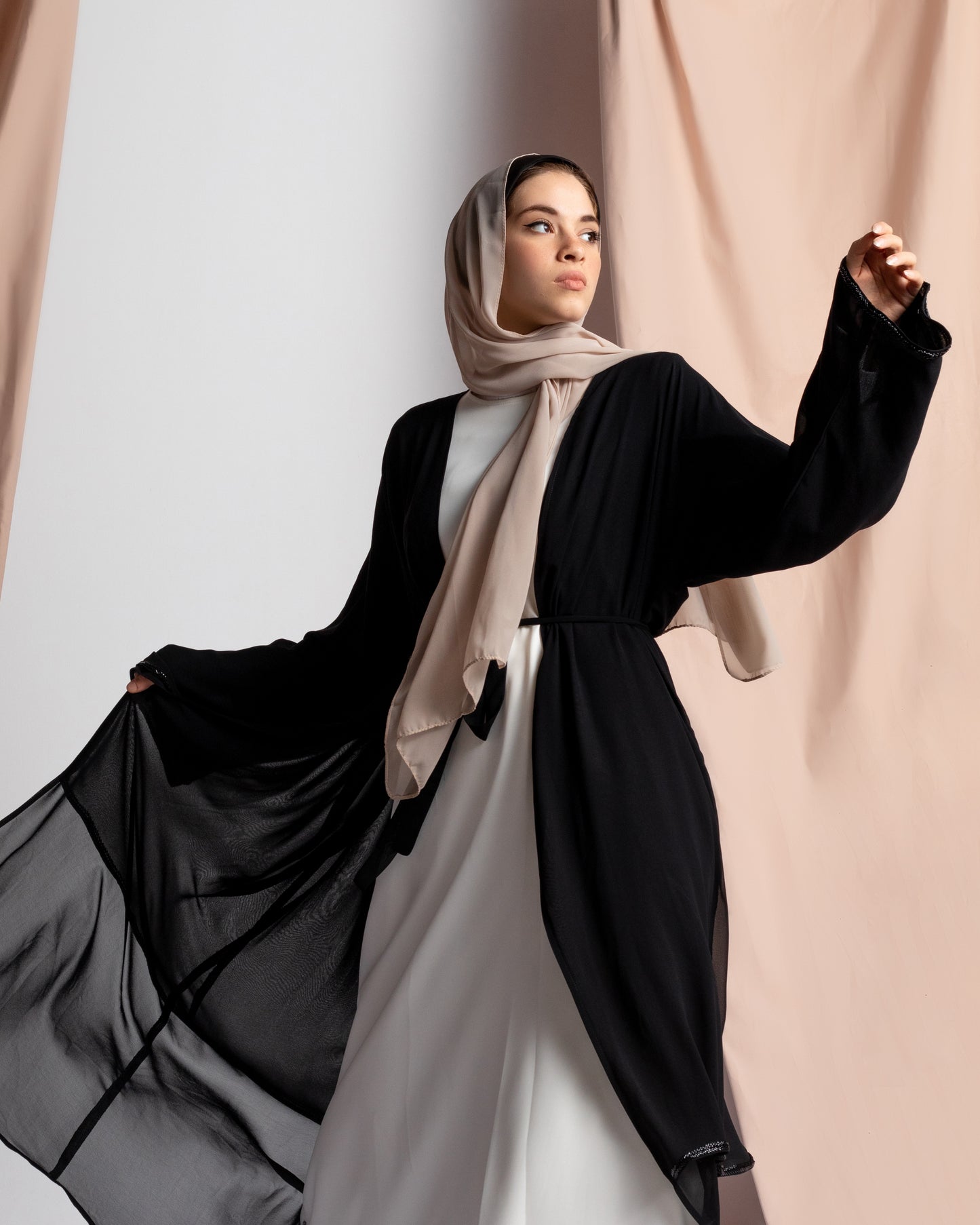 Double Layered Chiffon Cape Black code 88