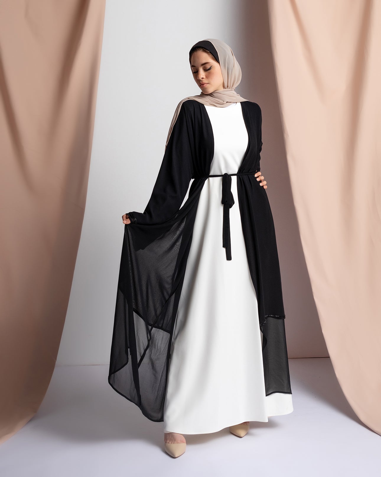 Double Layered Chiffon Cape Black code 88