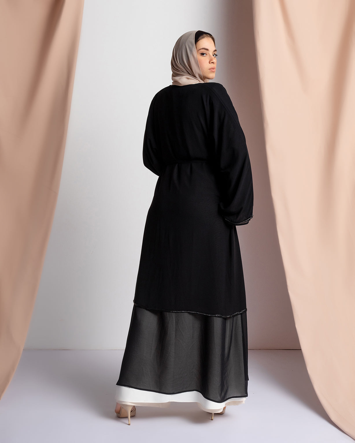 Double Layered Chiffon Cape Black code 88