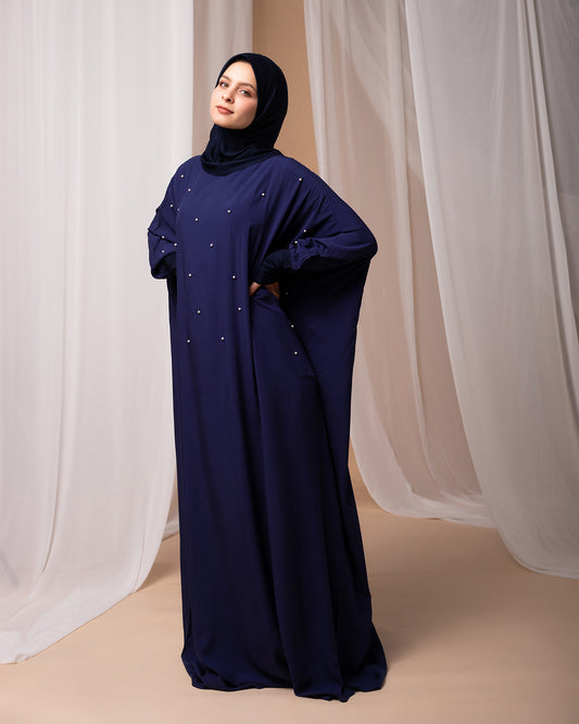 Free Size Prayer Wear navy blue with pearl code 333