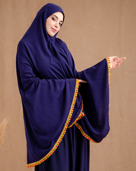 Cotton Viscose Veil  Navy خمار فقط