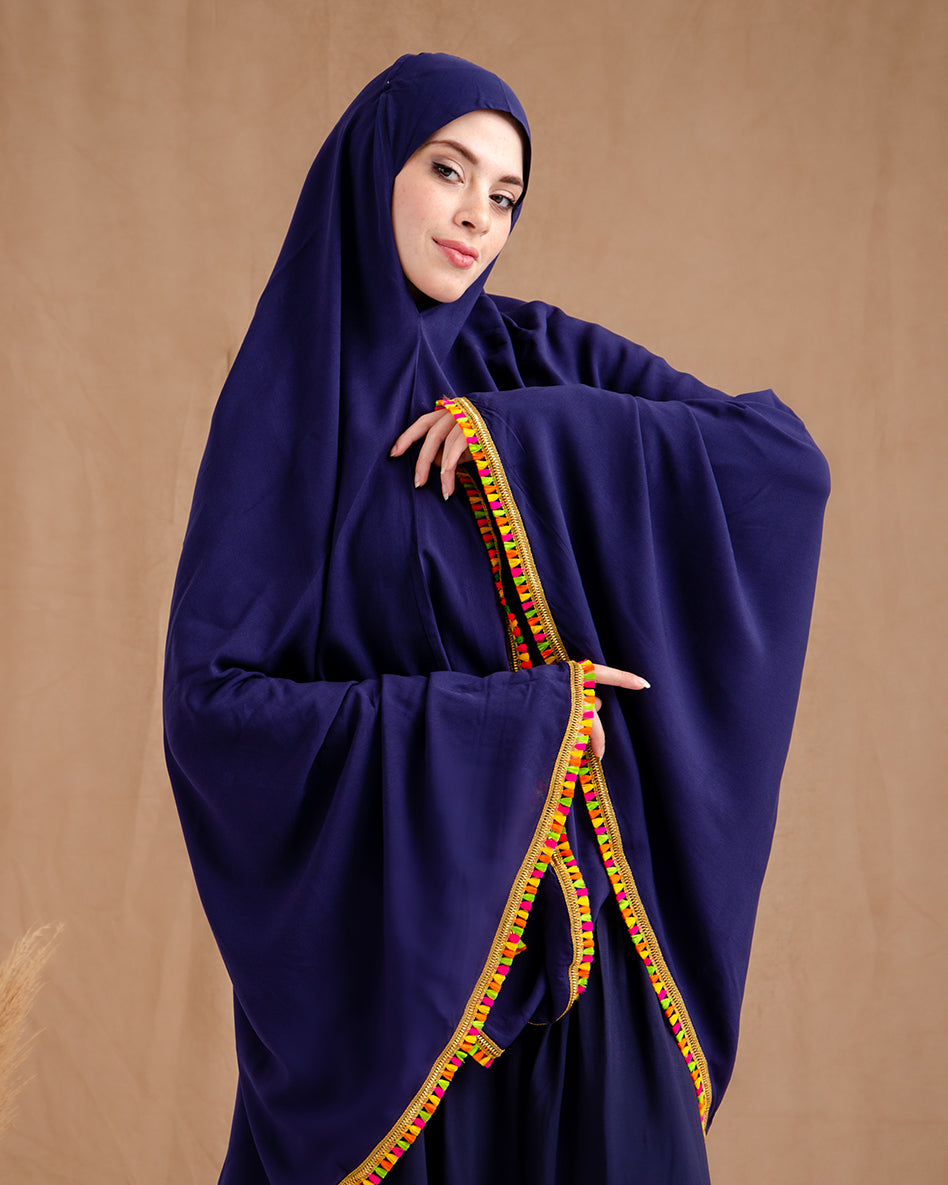 Cotton Viscose Veil Navy خمار فقط