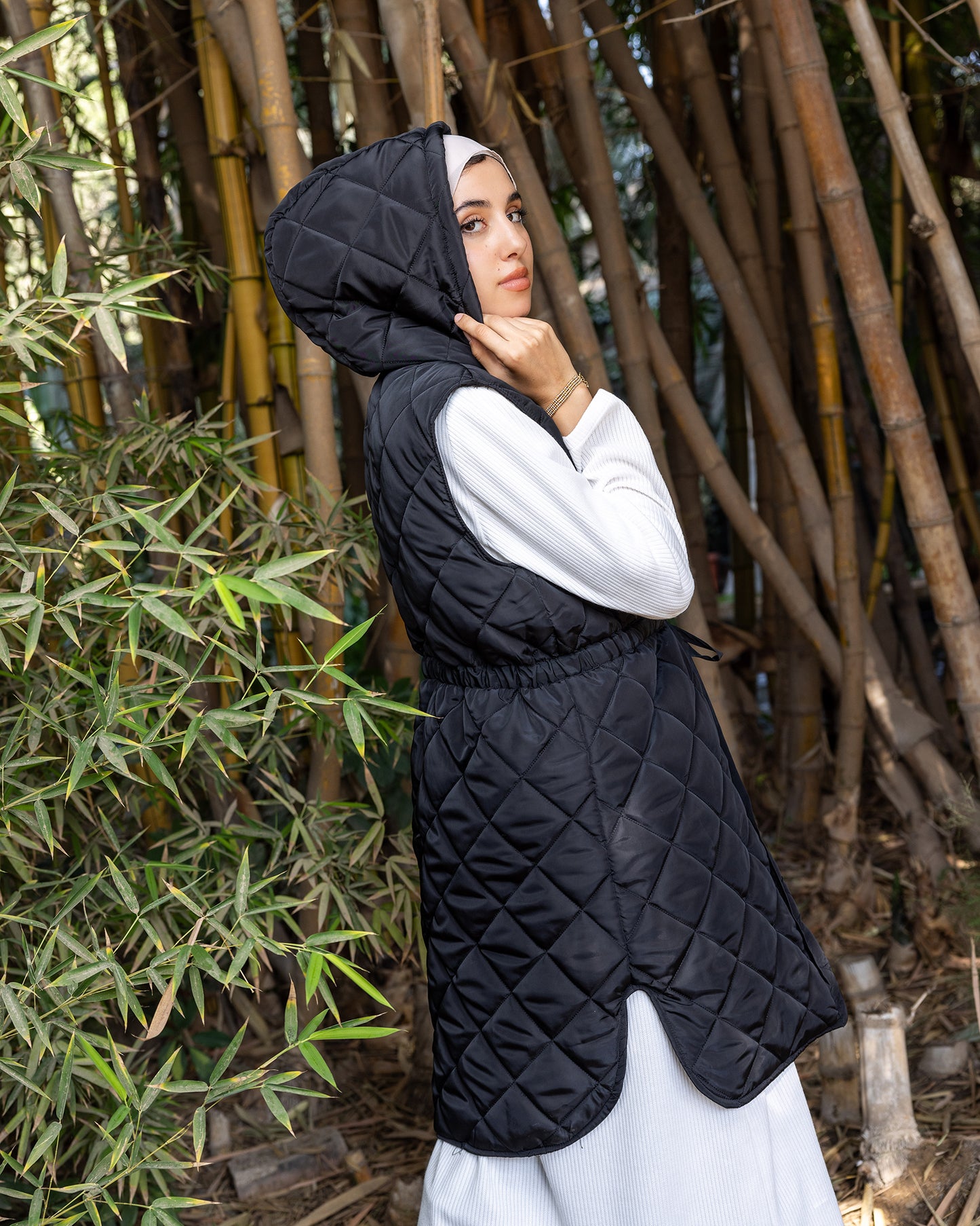 Quilted Puffer Vest Black