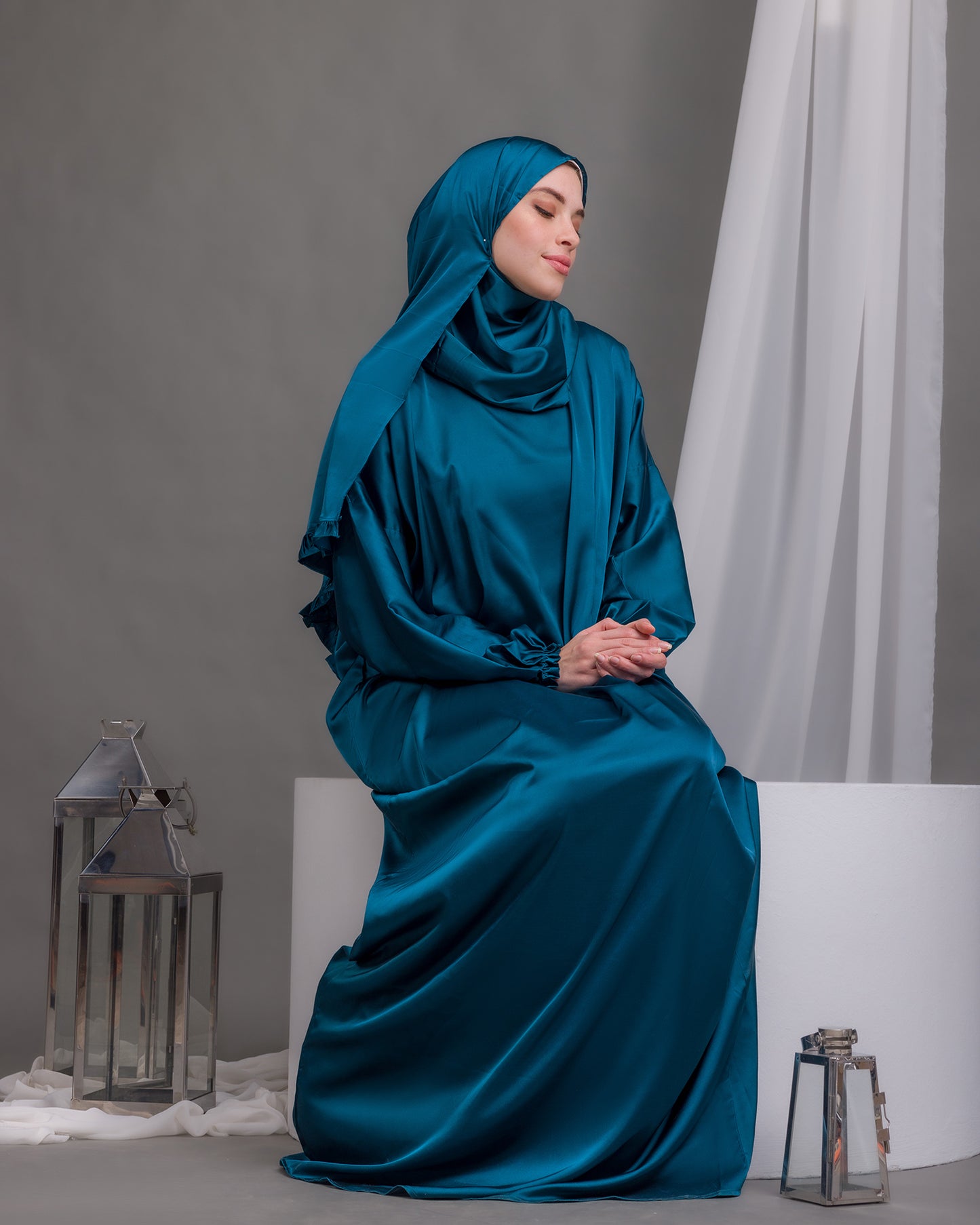 Satin Prayer Wear Teal