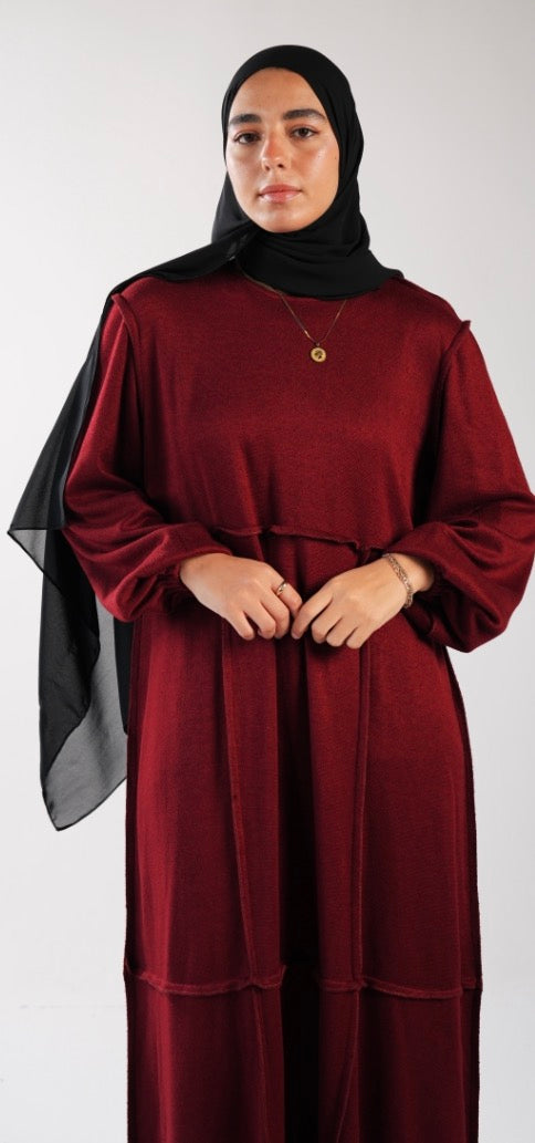 Elara knit Burgundy Dress Fwc703