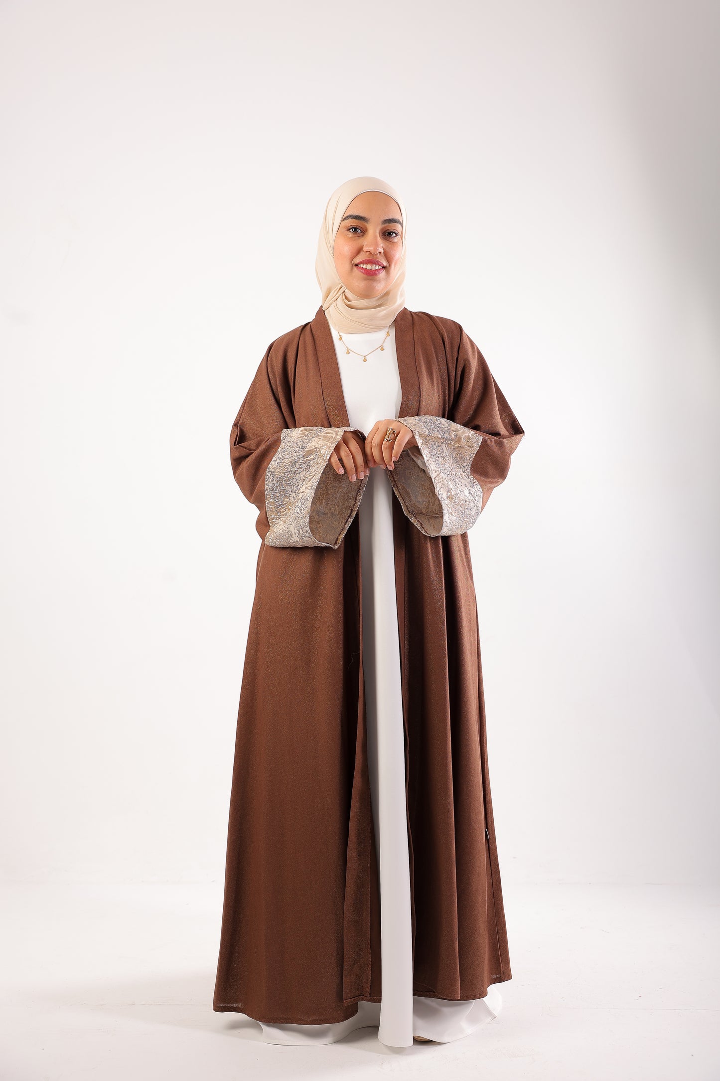 Elegant Shimmer Caftan – Code 511 Brown