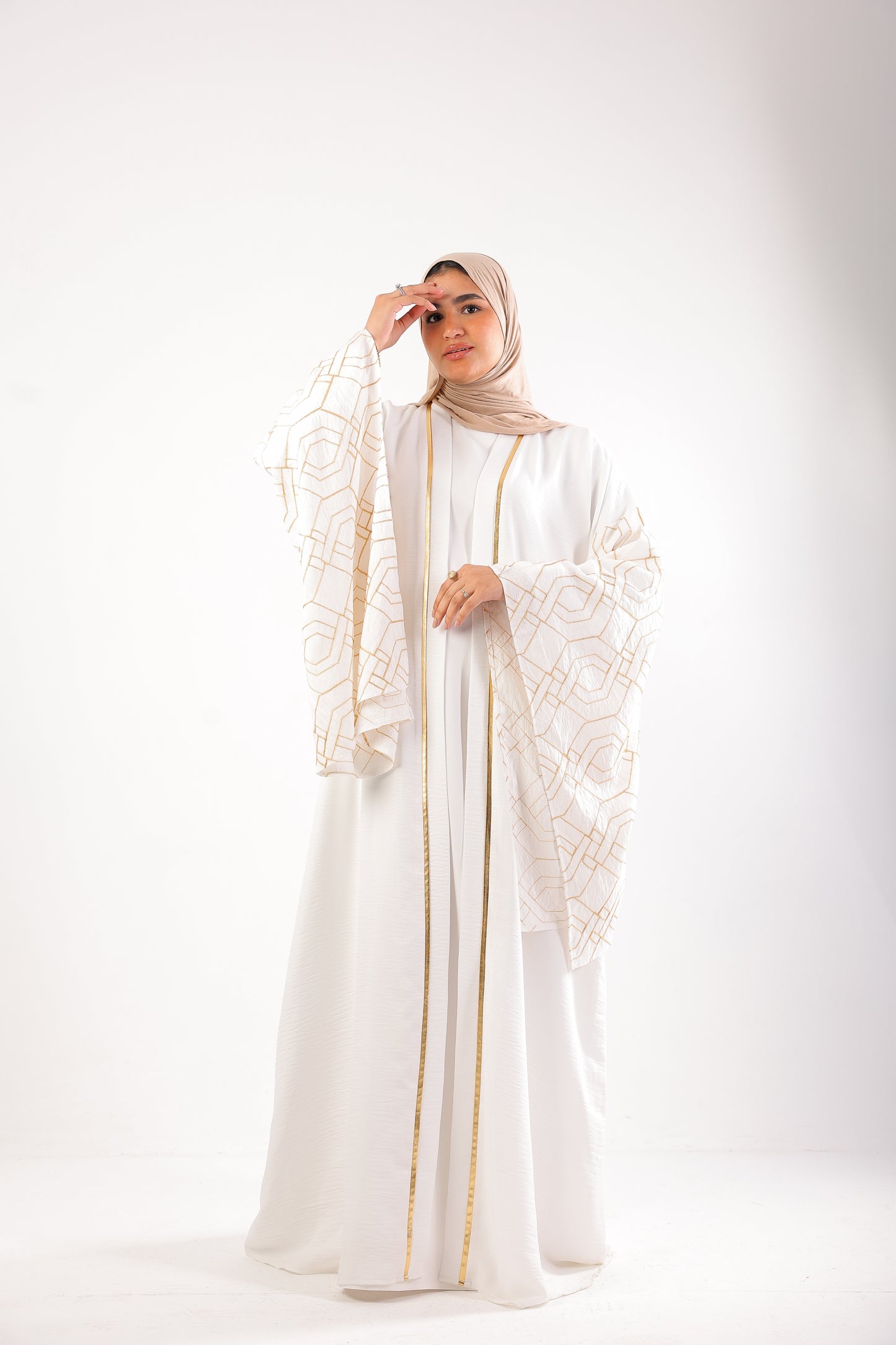 kaftan made of imported linen with elegant embroidery ✨Code 505 OffWhite