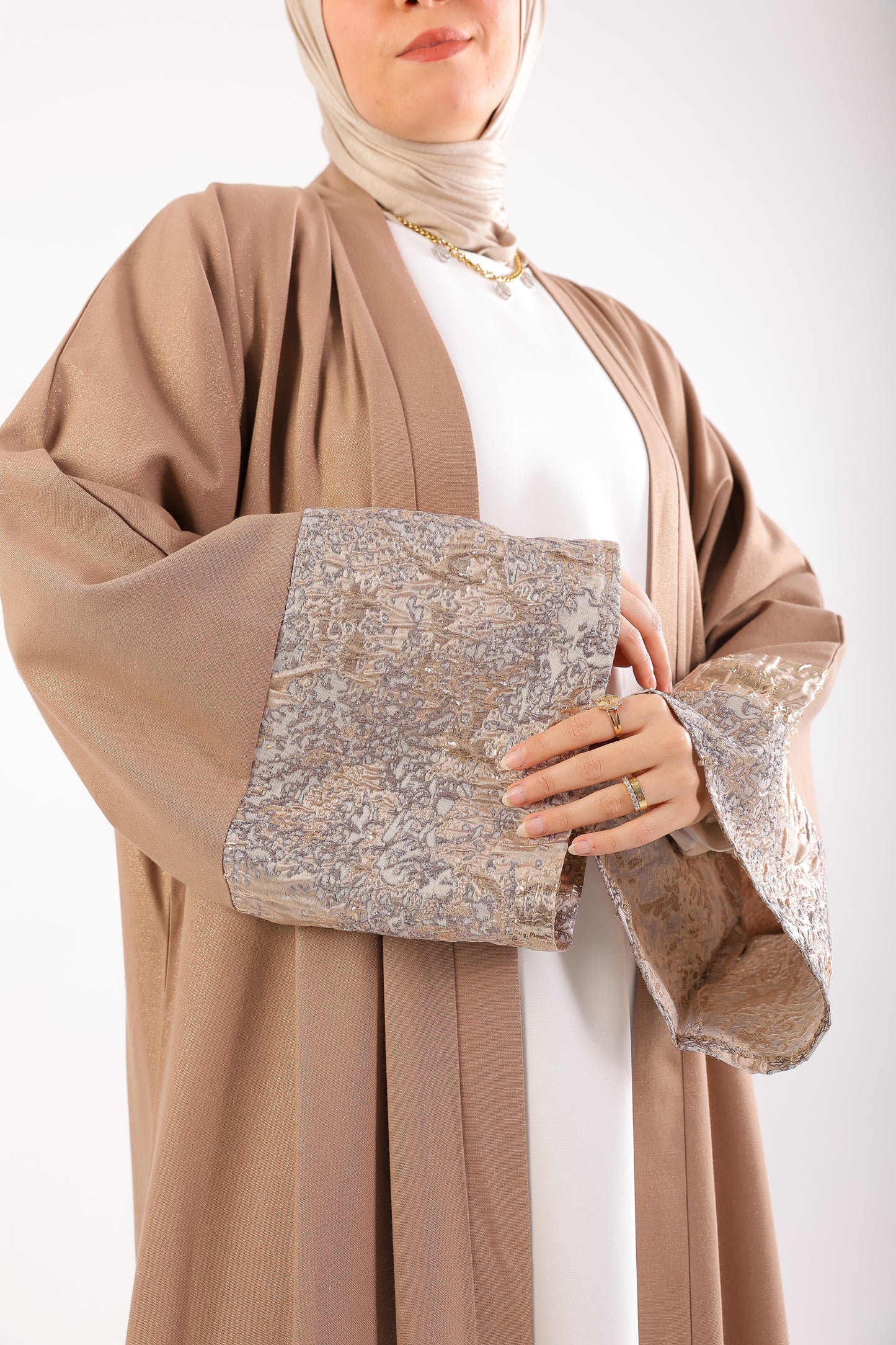 Elegant Shimmer Caftan – Code 511 Light Brown