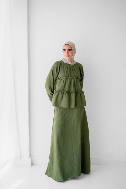 Soft Crinkle ruffles Set Code 4219 Green