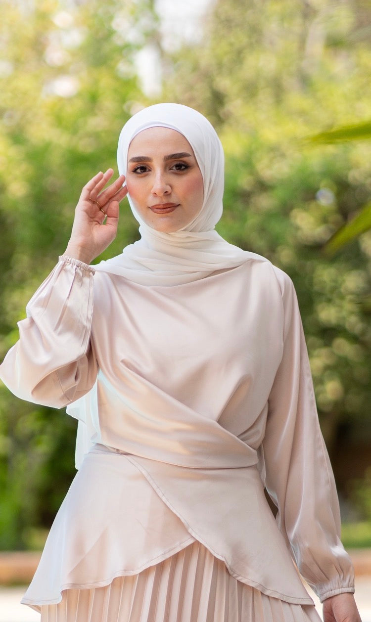 Satin Blouse code 308 light beige