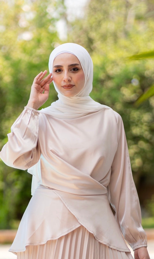 Satin Blouse code 308 light beige