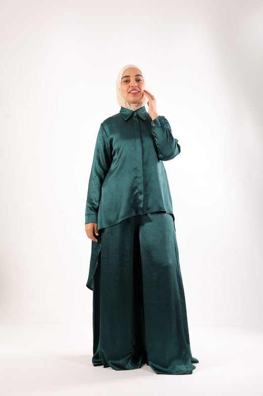 Silk Wide-Leg Set – Code 4695
Green