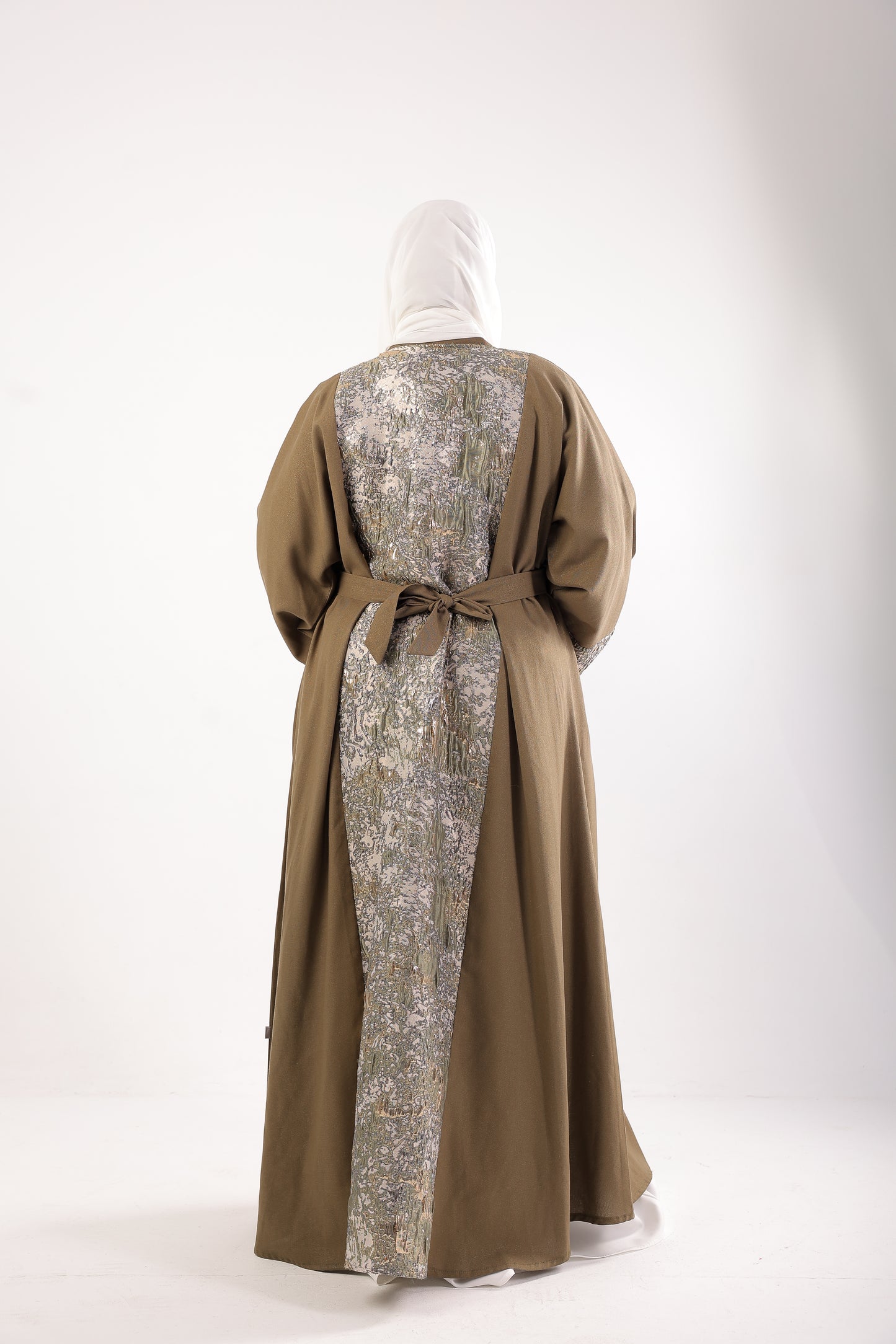 Elegant Shimmer Caftan – Code 511 Olive