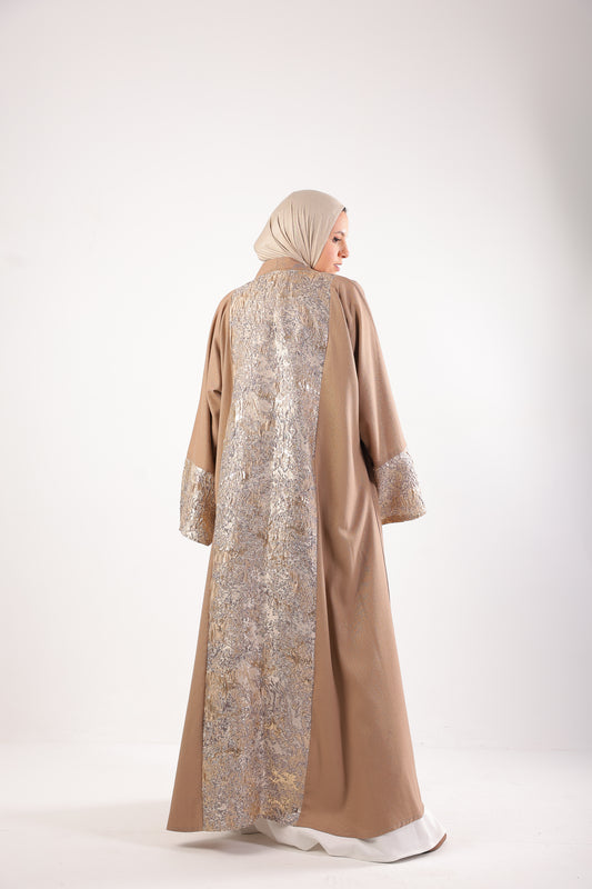 Elegant Shimmer Caftan – Code 511 Light Brown