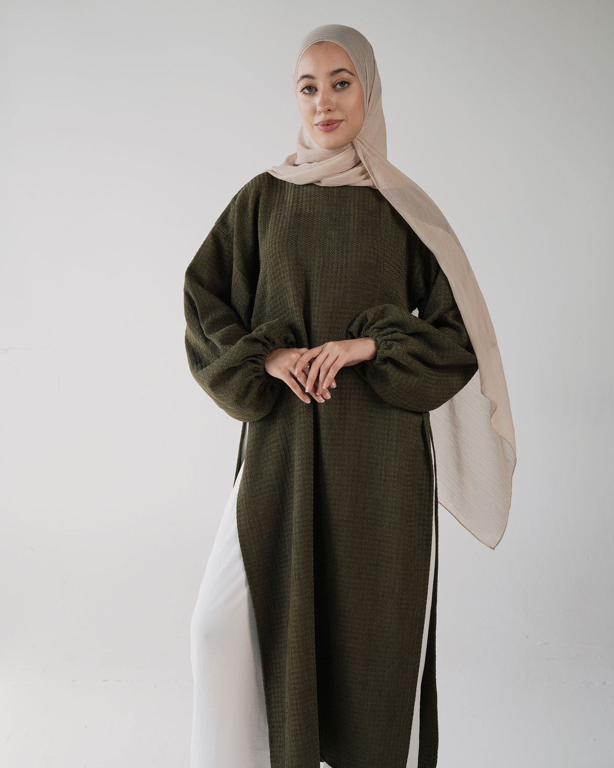 Tweed Bouclé Tunic Fwc500 Olive