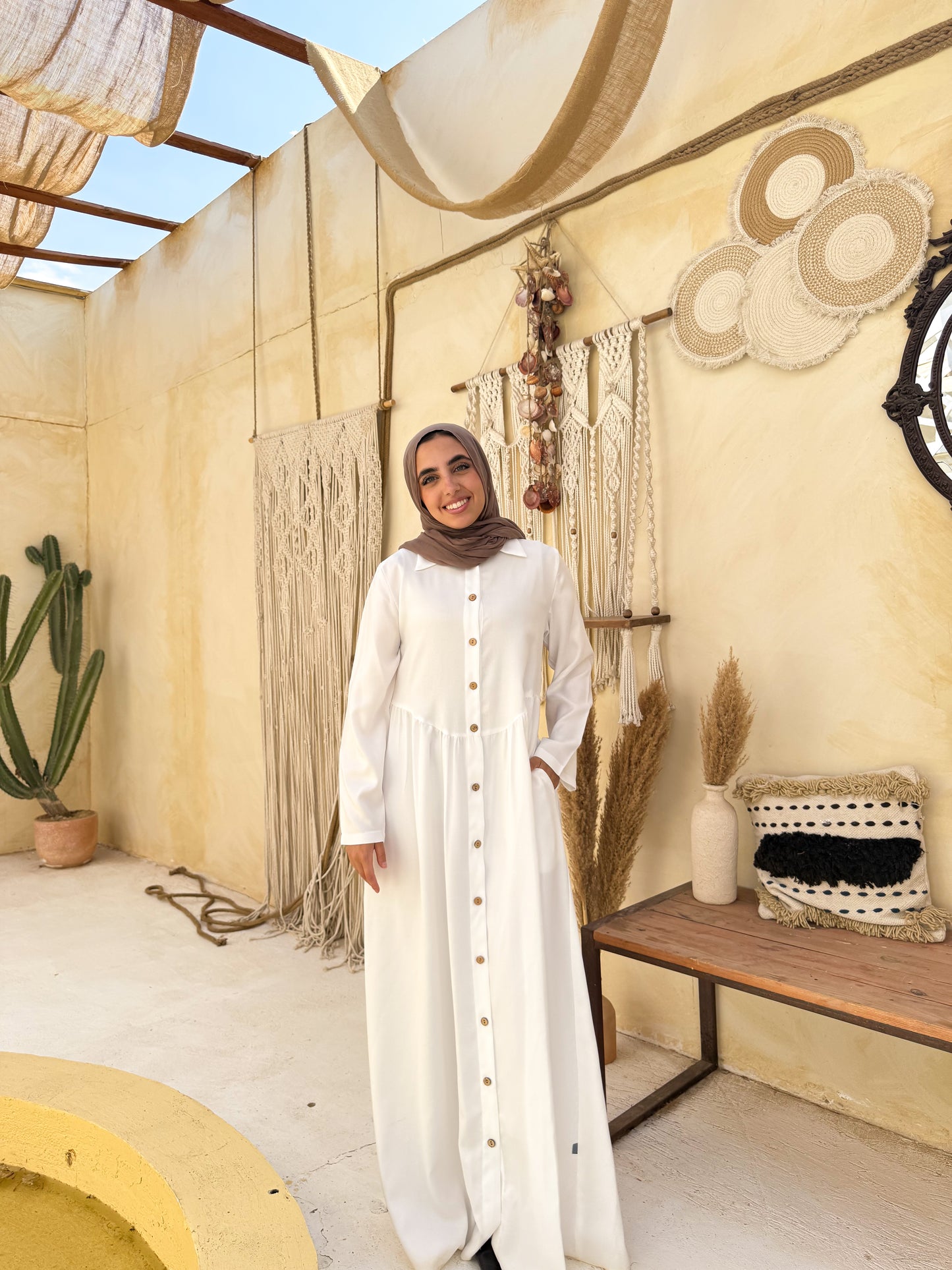 Gathered Waist Dress
C408 white