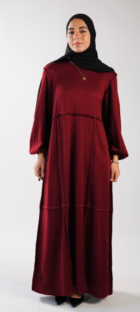 Elara knit Burgundy Dress Fwc703
