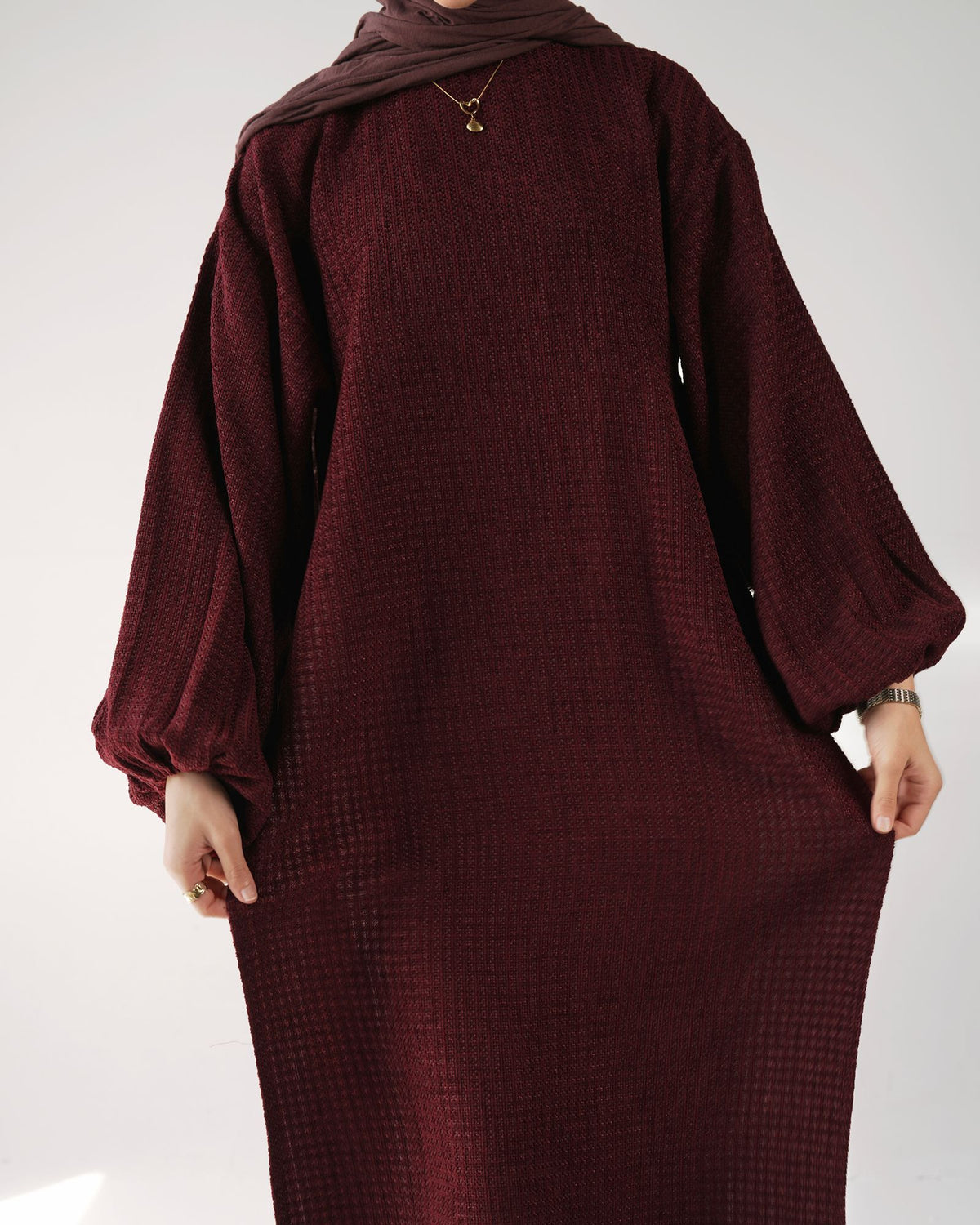 Tweed Bouclé Tunic  FWC500 Burgundy