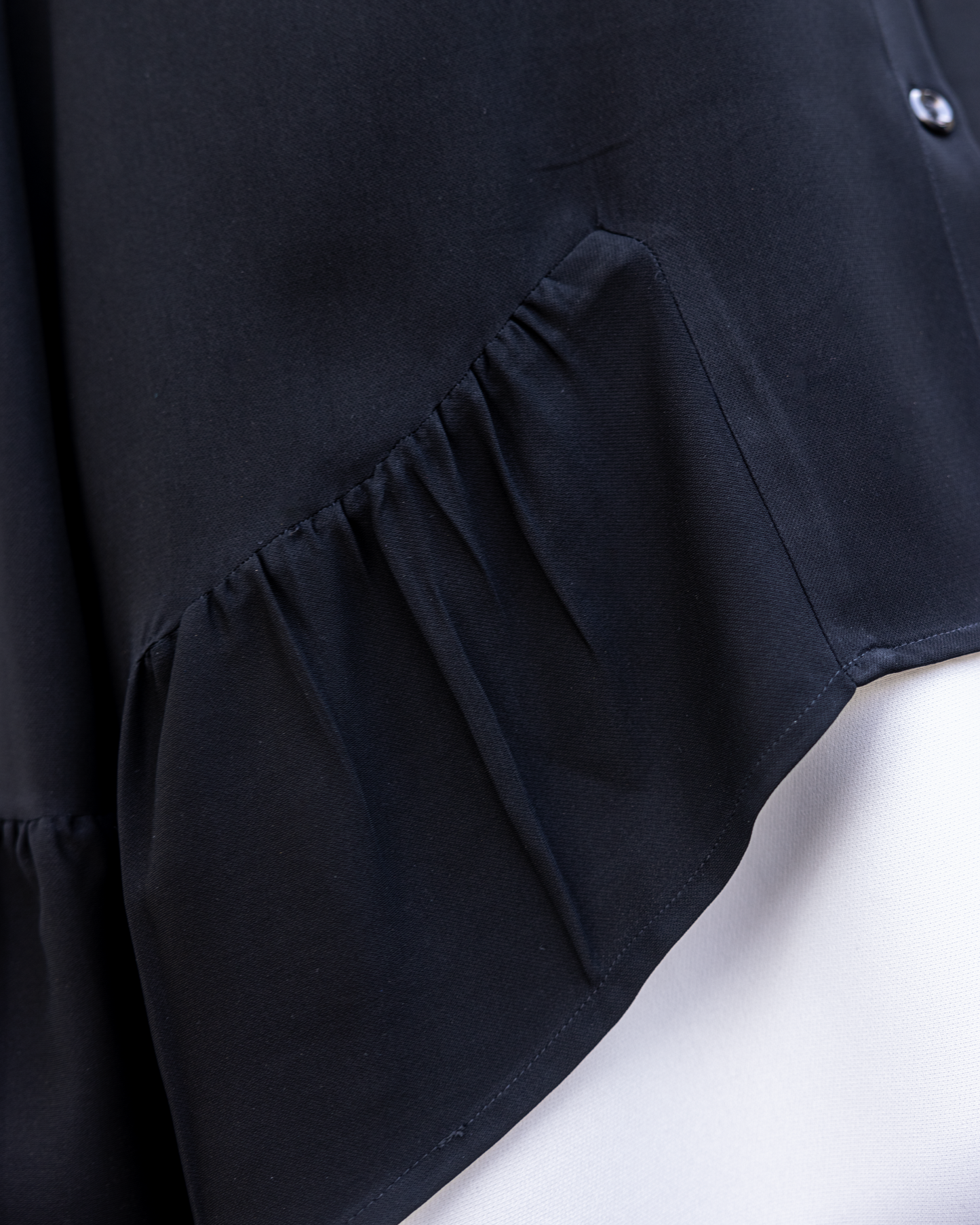 Front Buttoned Crepe Top Black code 300