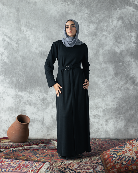 Wool Rib basic dress Code FW 66 Black