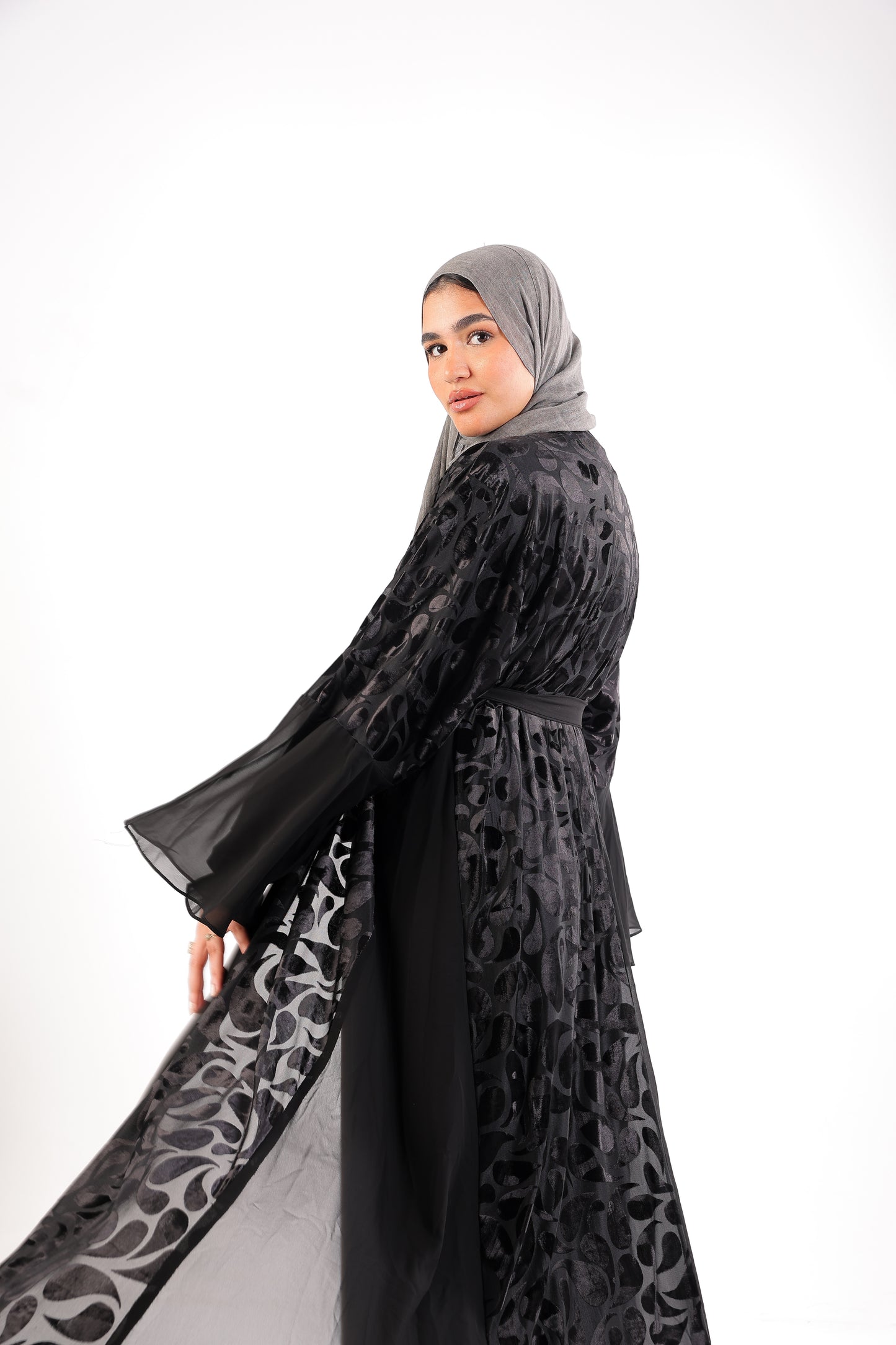 our open Jacquard Velvet , with belt Code 399 B velvet