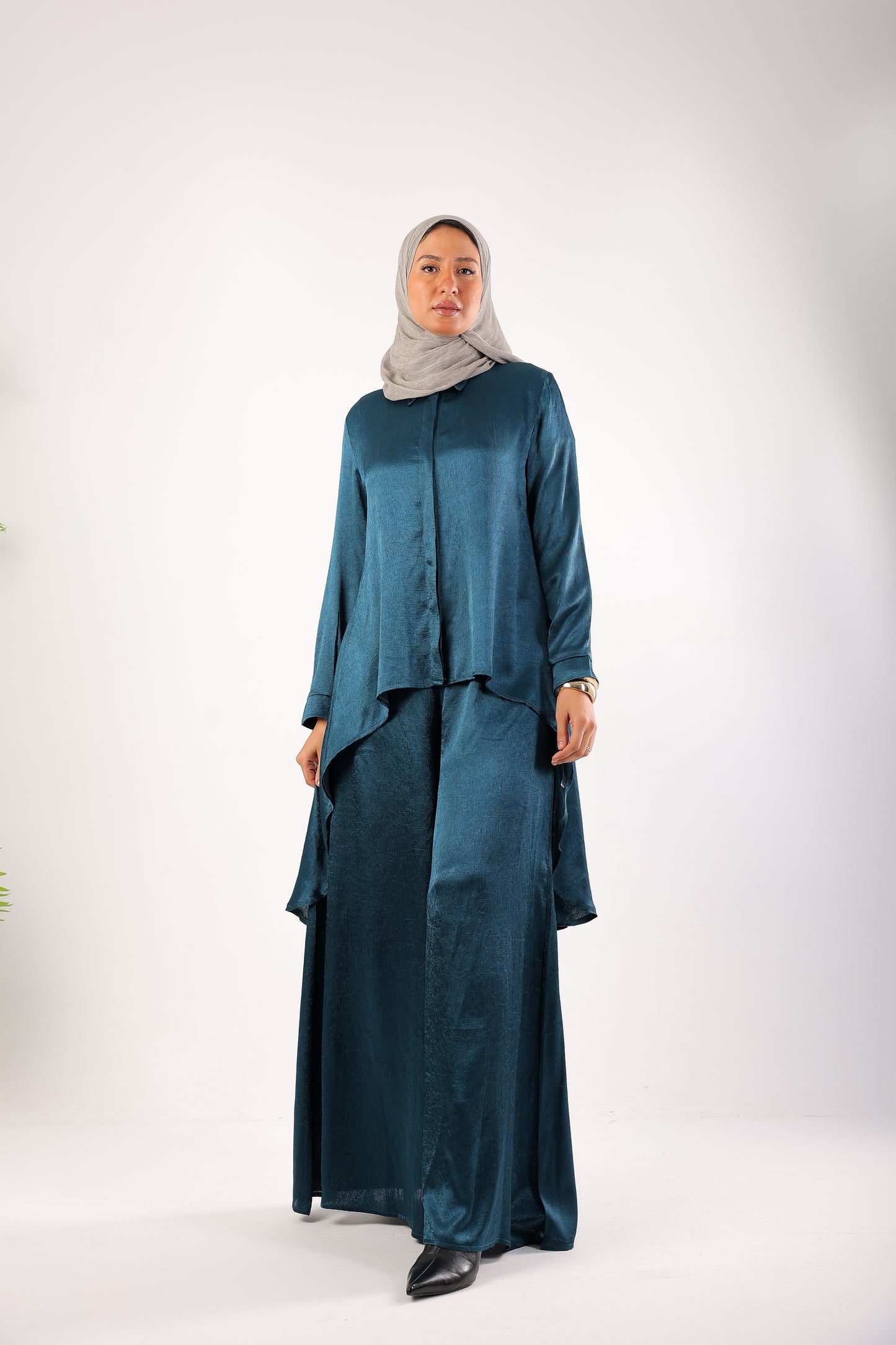 Silk Wide-Leg Set – Code 4695 Blue