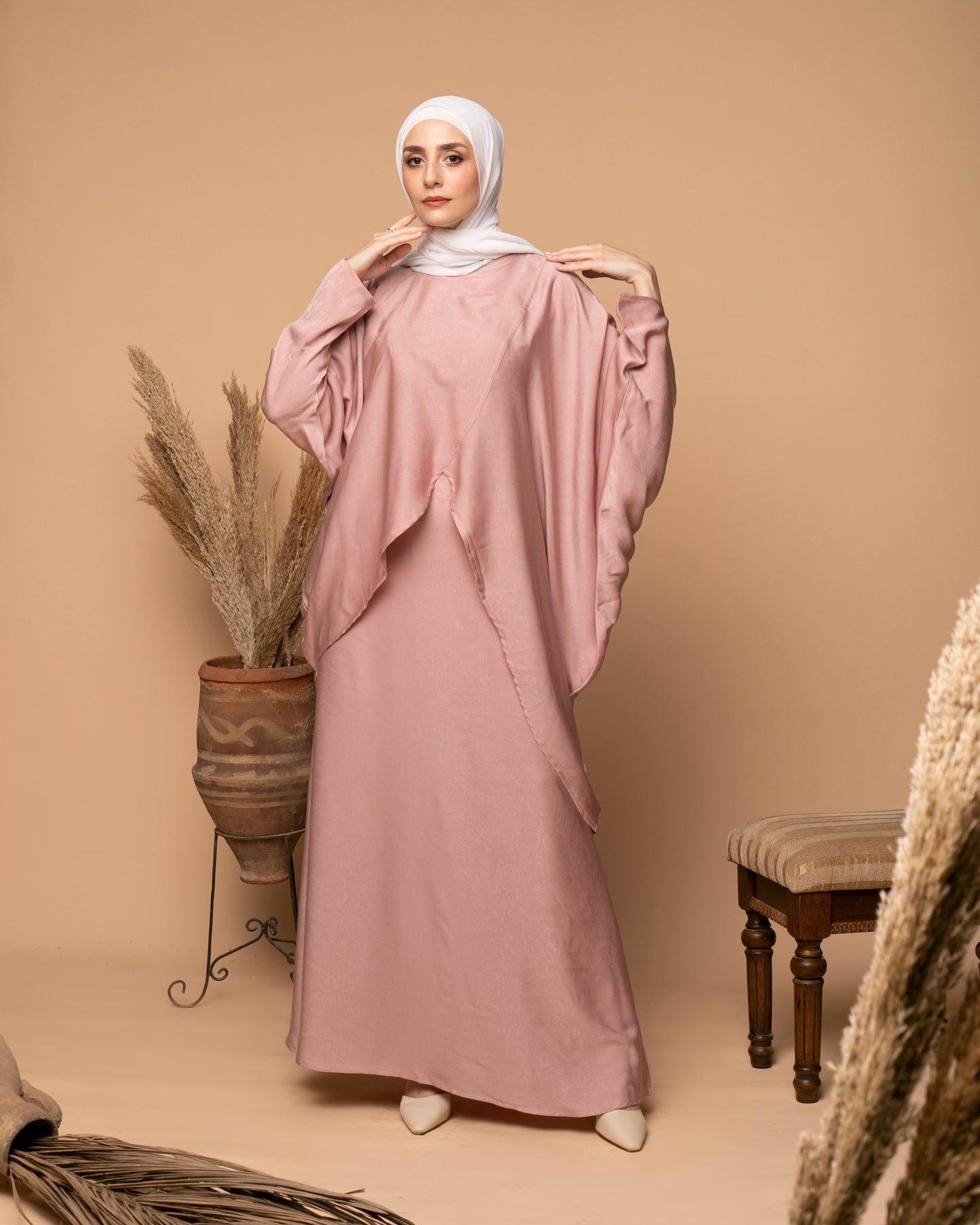 Silk Satin Set (Blouse/Skirt) Rose code 118