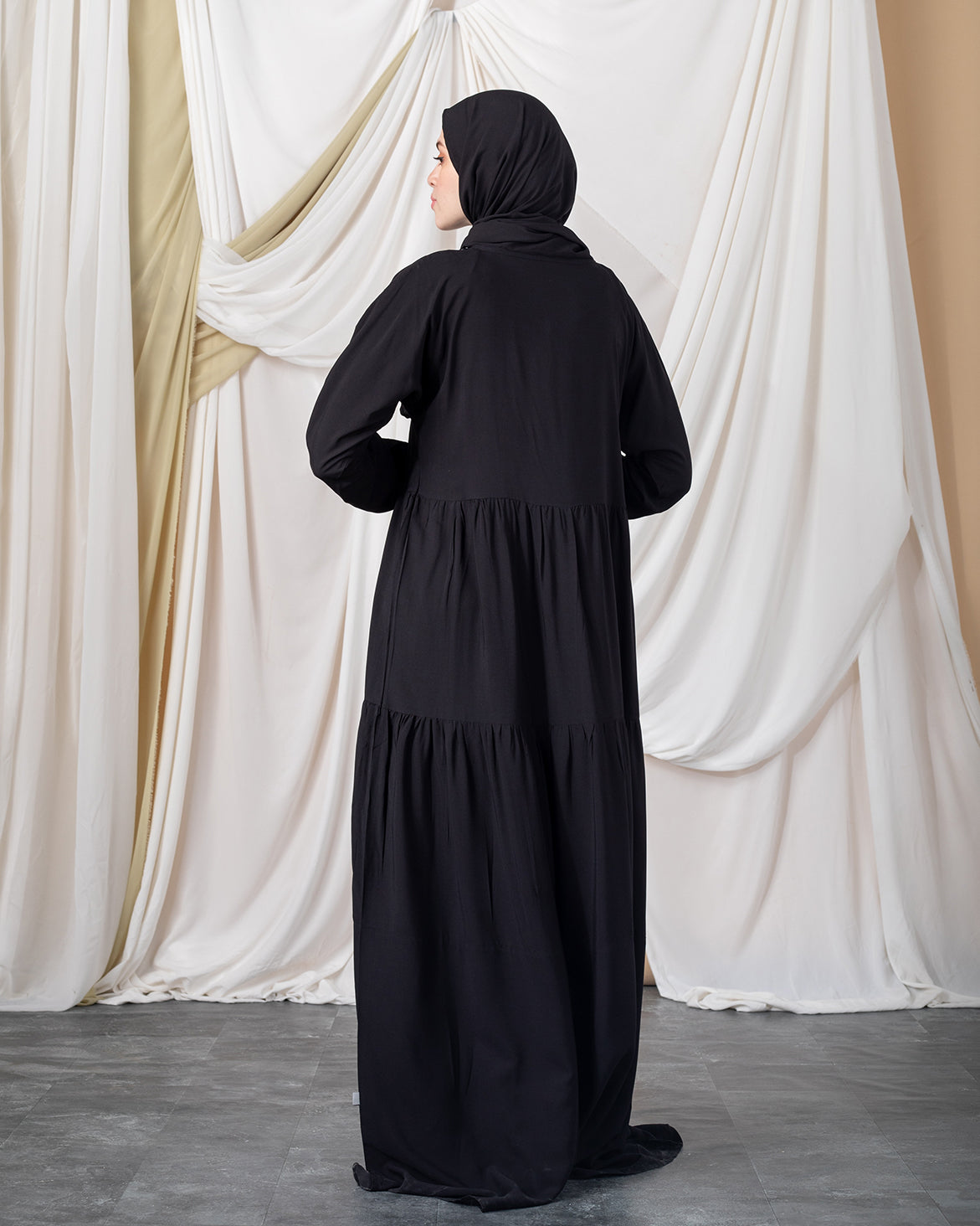 Cotton Viscose Prayer Wear Black code 1001