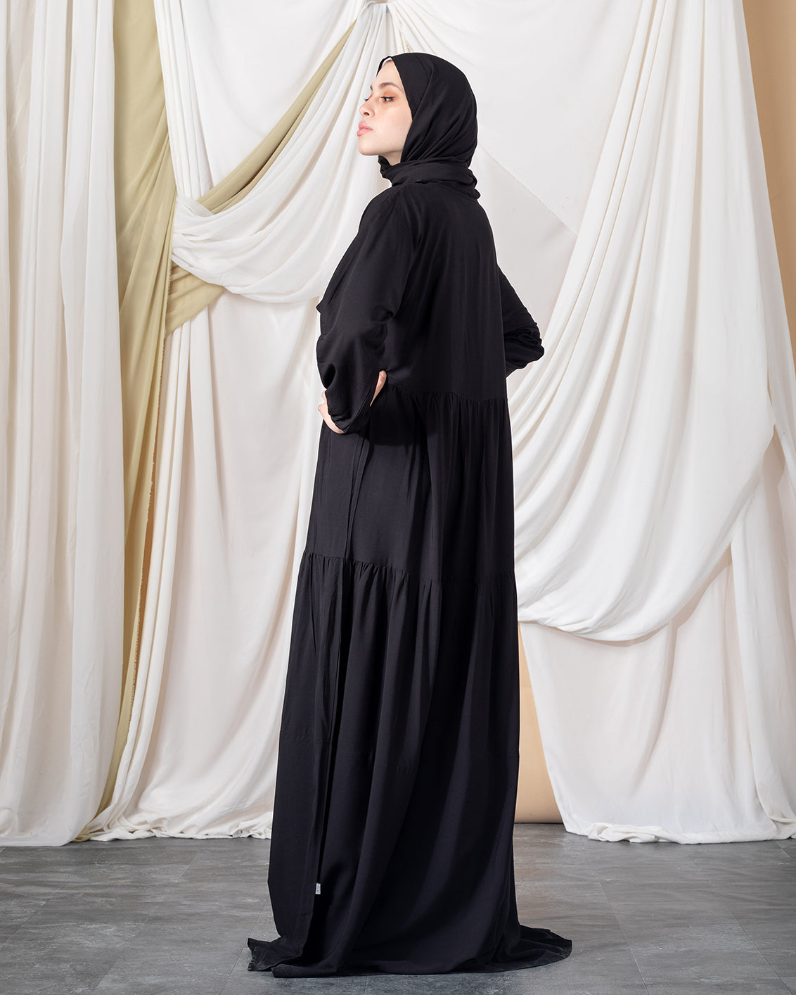 Cotton Viscose Prayer Wear Black code 1001