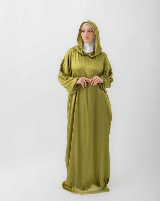 Moroccan Satin Prayer Wear Kiwi