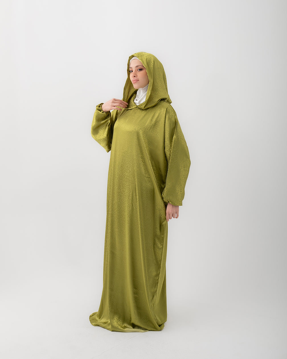 Moroccan Satin Prayer Wear Kiwi