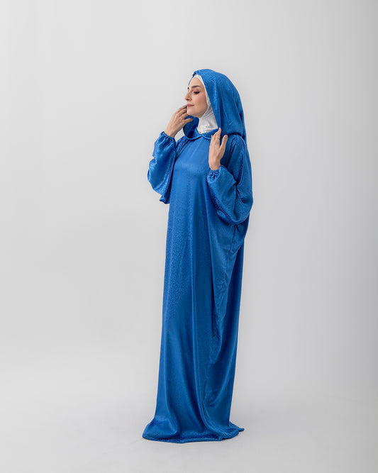 Moroccan Satin Prayer Wear Blue